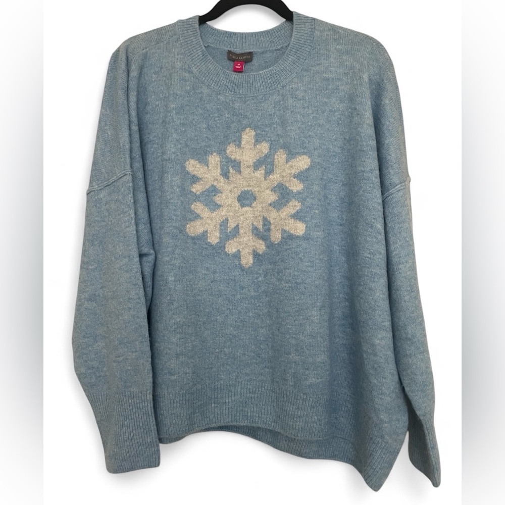 Vince Camuto Women’s Blue  Sweater Size XL Snowflake Design NWT
